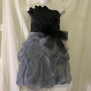 Hoco Short Cocktail Black and Grey Balloon Dress